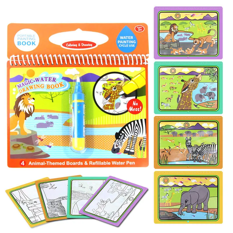 Reusable Magic Water Drawing Book Montessori DIY Painting Cartoon Animal Zoo Coloring Sensory Early Educational Toys For Kids
Reusable Magic Water Drawing Book Montessori DIY Painting Cartoon Animal Zoo Coloring Sensory Early Educational Toys For Kids