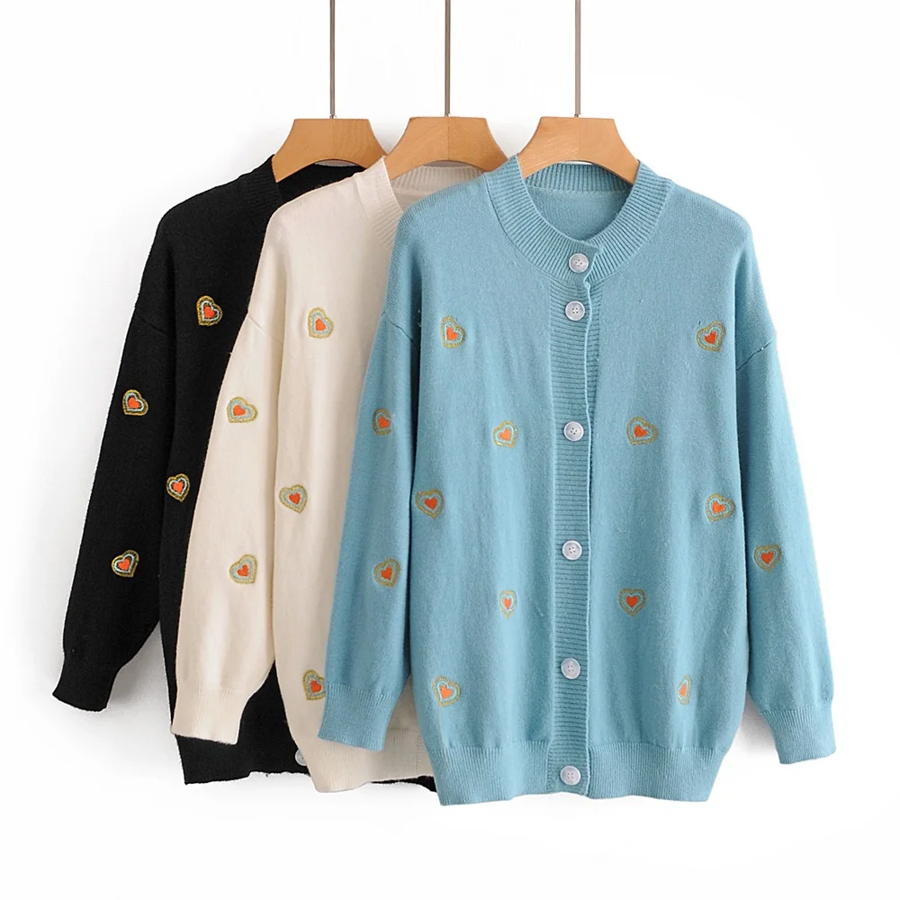 2021 autumn women's new round neck long-sleeved lazy single-breasted loose embroidery oversized cardigan sweater
2021 autumn women's new round neck long-sleeved lazy single-breasted loose embroidery oversized cardigan sweater