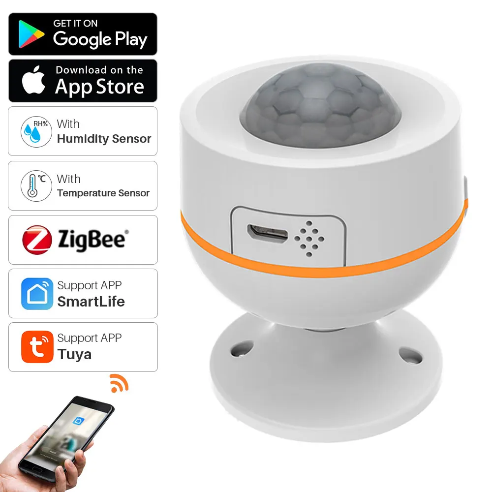 Датчик движения Zigbee Tuya PIR с датчиком температуры и влажности, работает с приложением Zigbee 3,0 Gateway Smart Life
Датчик движения Zigbee Tuya PIR с датчиком температуры и влажности, работает с приложением Zigbee 3,0 Gateway Smart Life
