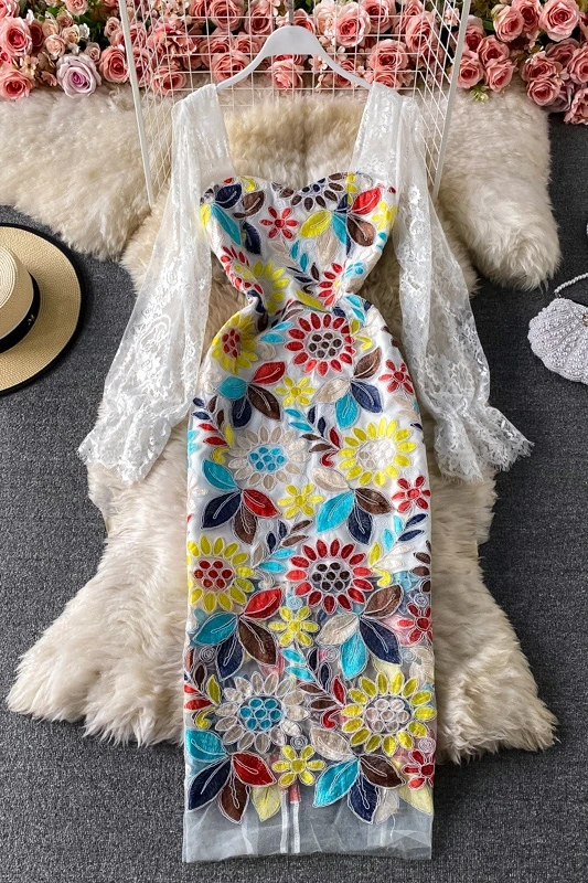 Spring women's Square Collar print slim lace maxi dress fashion Embroidery flare sleeve party dress 2021 slit long evening dress
Spring women's Square Collar print slim lace maxi dress fashion Embroidery flare sleeve party dress 2021 slit long evening dress