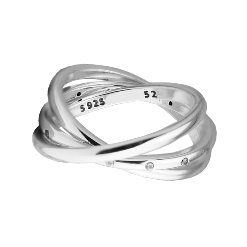 

Swirling Symmetry Clear CZ Ring Silver Woman Rings For Jewelry Making 925 Original Silver Jewelry Make Up Woman Gift Ring