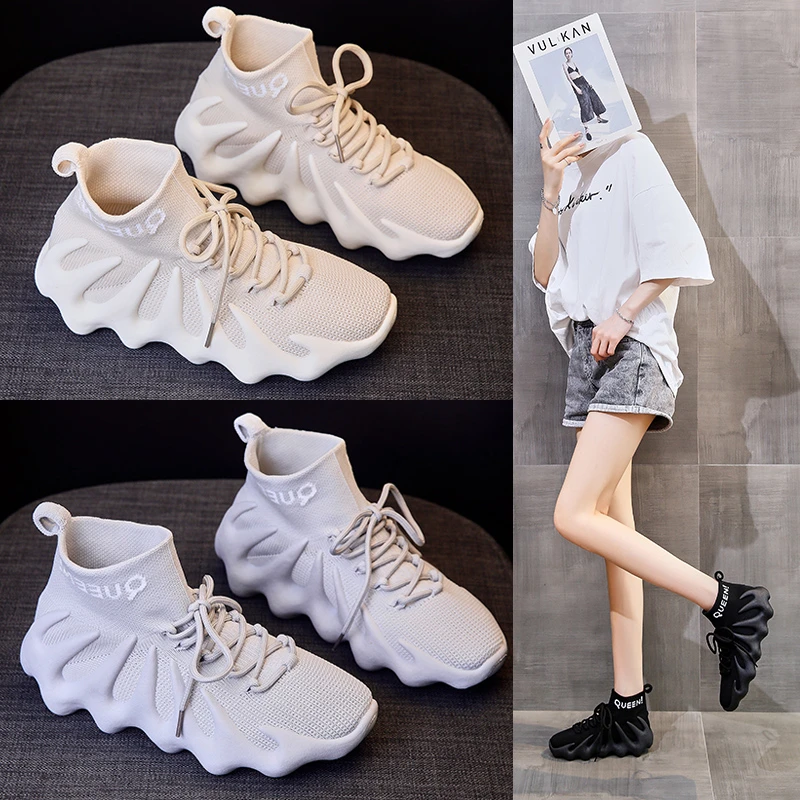 

Octopus Sneakers 2021 Socks Shoes Couples Flying Weaving One Running Shoes Volcano Xiao Long Bao Men and Women Same Style