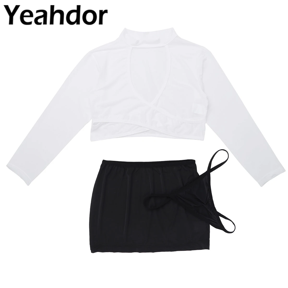 3Pcs Women Secretary Uniform Cosplay Costume Blouse Set Roleplay Outfit Sheer Long Sleeve Crop Top with Mini Skirt and G-string
3Pcs Women Secretary Uniform Cosplay Costume Blouse Set Roleplay Outfit Sheer Long Sleeve Crop Top with Mini Skirt and G-string