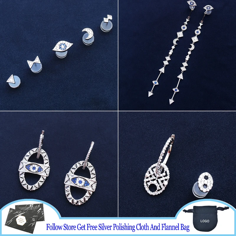 S925 Sterling Silver Earrings Devil's Eye Moon Geometry Combination Stud Earring Set Pig Nose Lucky Eye Symbols Eardrop Jewelry
S925 Sterling Silver Earrings Devil's Eye Moon Geometry Combination Stud Earring Set Pig Nose Lucky Eye Symbols Eardrop Jewelry