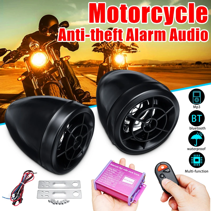 Motorcycle bluetooth Audio Waterproof Anti-theft Alarm System Speaker FM Radio MP3 Player Music Amplifier with Remote Control
Motorcycle bluetooth Audio Waterproof Anti-theft Alarm System Speaker FM Radio MP3 Player Music Amplifier with Remote Control