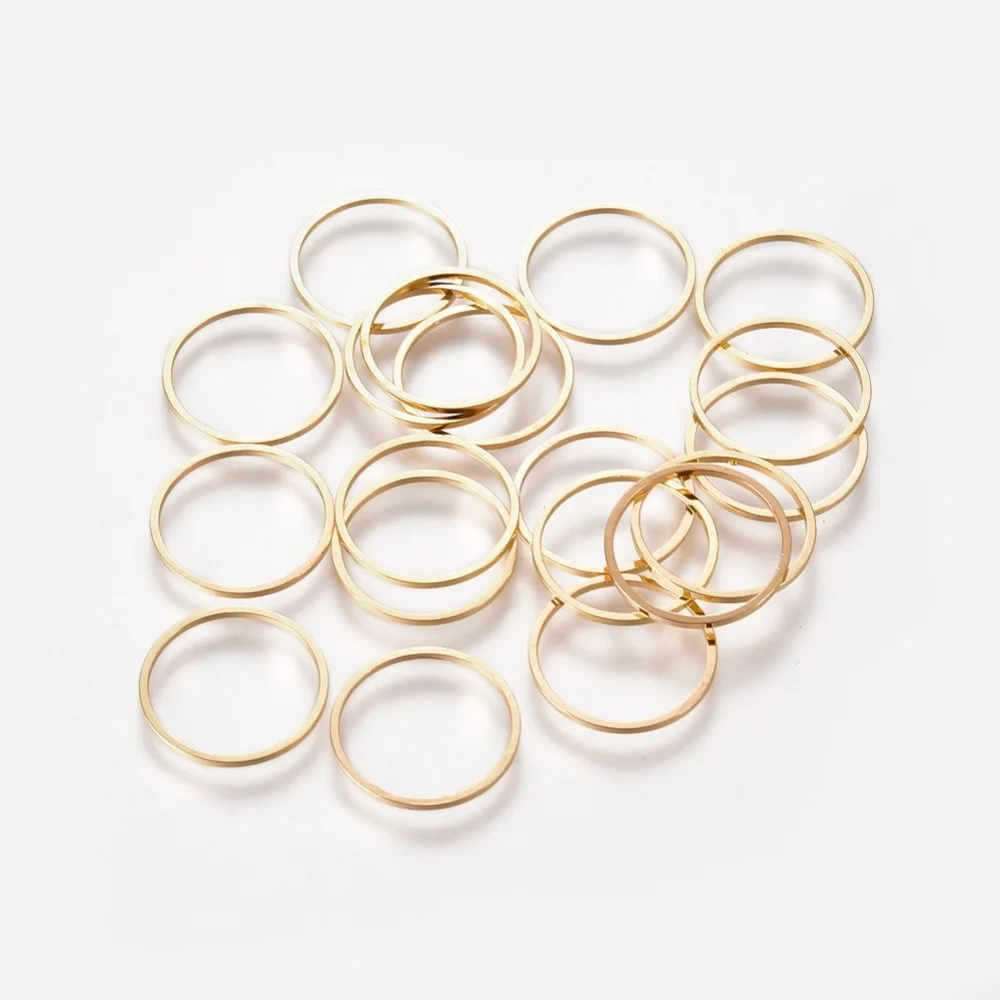 

Латунные соединительные кольца 20 г, золотистые 16x0,65 мм, Внутренний диаметр: 15 мм, около 132 шт./20 г