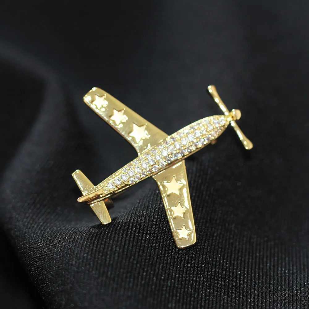 Prong Setting Cubic Zircon Airplane Brooches For Women And Men New Fashion Bling Bling Crystal Elelments Christmas Gift Jewelry
Prong Setting Cubic Zircon Airplane Brooches For Women And Men New Fashion Bling Bling Crystal Elelments Christmas Gift Jewelry