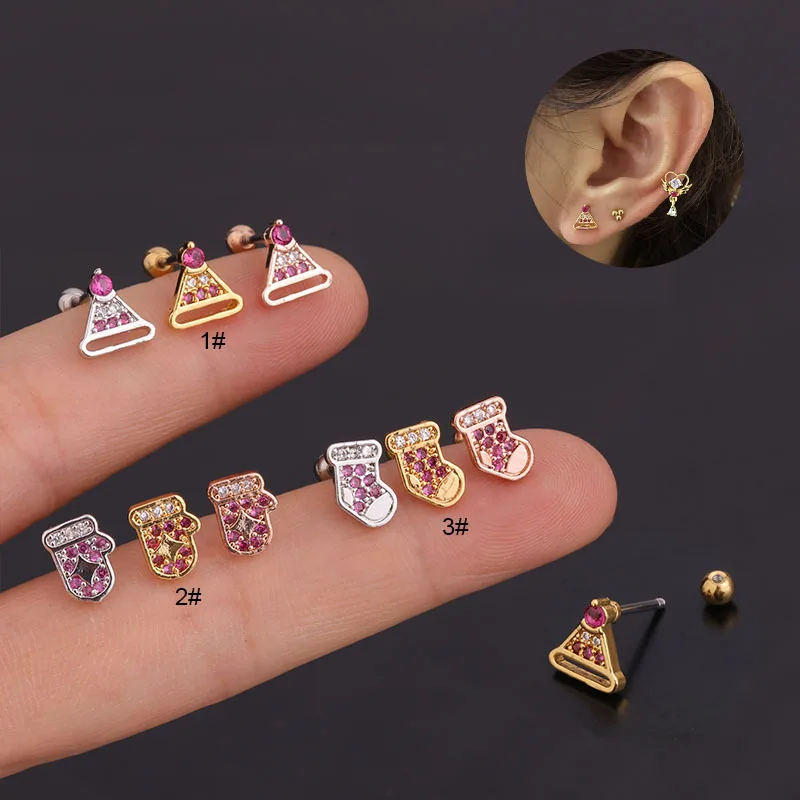 1Pc 20g Hat Gloves Socks CZ Cartilage Earring Tragus Bar Piercing Helix Ear Piercings Rings Christmas Gift Piercing Jewelry
1Pc 20g Hat Gloves Socks CZ Cartilage Earring Tragus Bar Piercing Helix Ear Piercings Rings Christmas Gift Piercing Jewelry