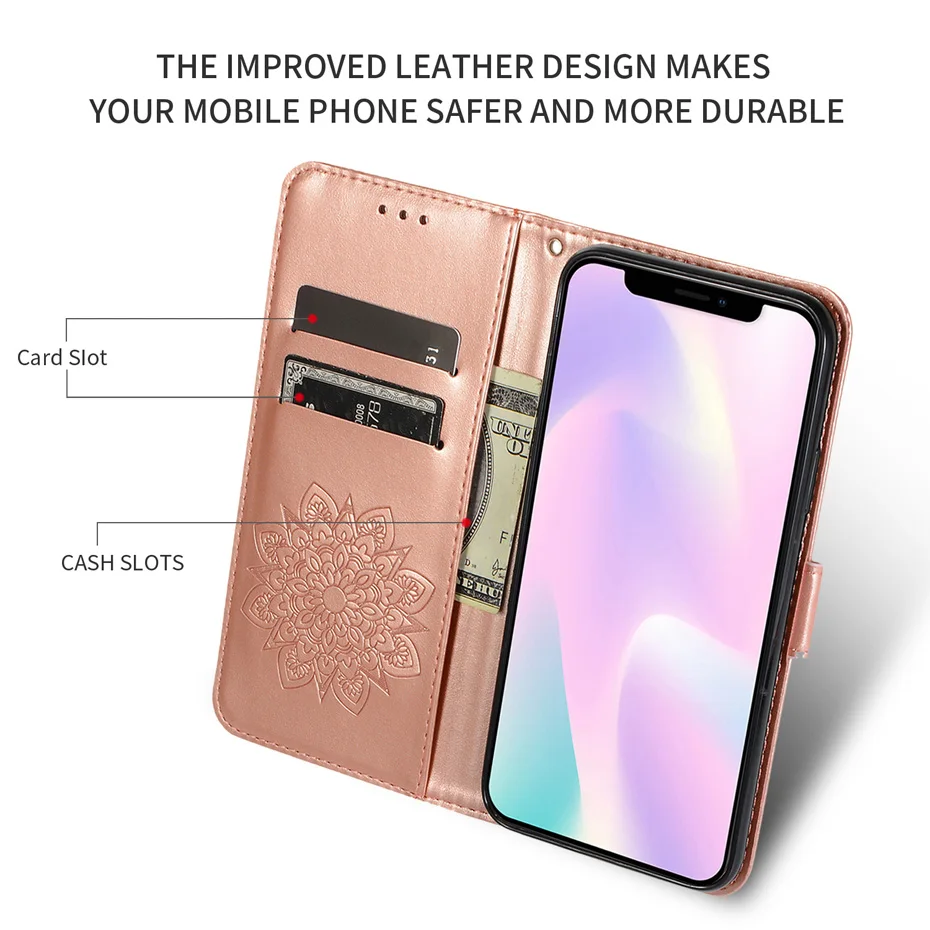 3d чехол-кошелек с цветочным рисунком на REDMI Note 8 Pro Red Rice K20 7A 7 PRO Чехол-книжка S для Xiao