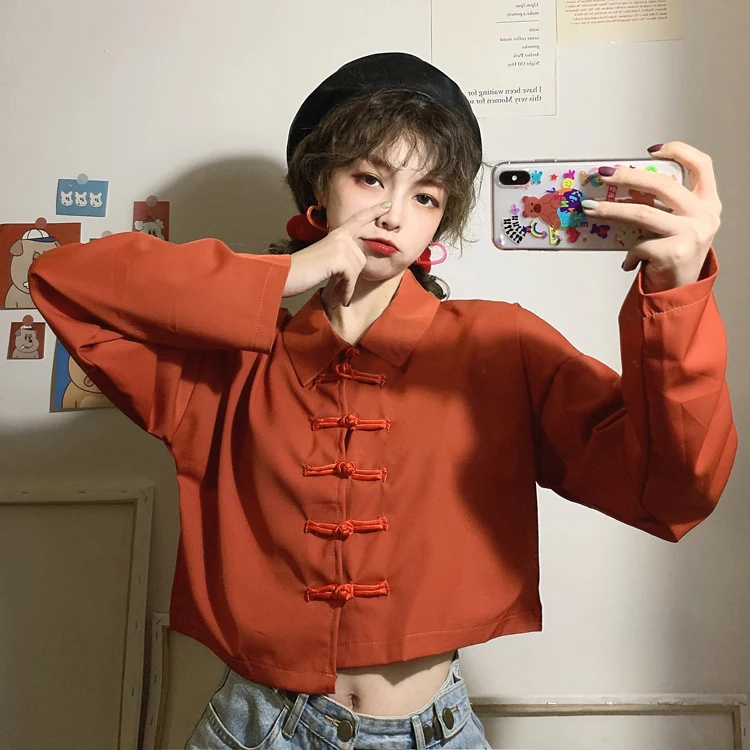 vintage style Shirts spring new womens tops and blouses button turn-down collar patchwork short Women's Clothing black ladies
vintage style Shirts spring new womens tops and blouses button turn-down collar patchwork short Women's Clothing black ladies