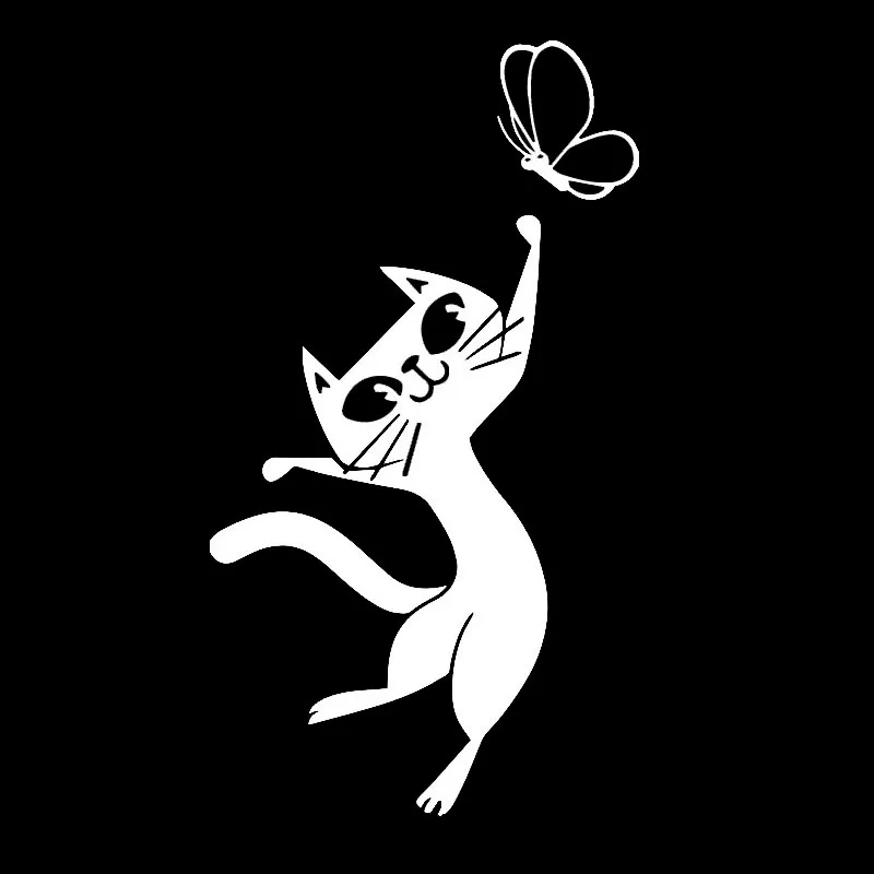 Car Sticker Fun Cat and Butterfly Cute Window Fashion Decal Personality PVC Waterproof Decal Black and White Silver, 17cm*9cm
Car Sticker Fun Cat and Butterfly Cute Window Fashion Decal Personality PVC Waterproof Decal Black and White Silver, 17cm*9cm