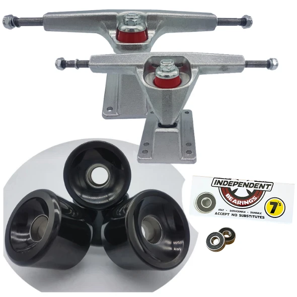 Good quality dish 6.25inch surf skate longboard trucks plus 70mm high rebound longboard wheels plus ABEC-11 skateboard bearings
Good quality dish 6.25inch surf skate longboard trucks plus 70mm high rebound longboard wheels plus ABEC-11 skateboard bearings