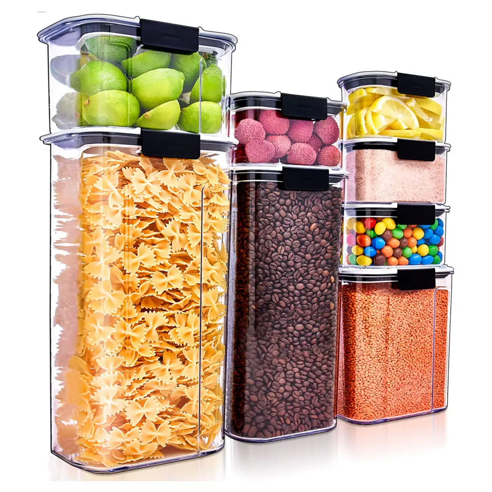 

1.3L/1.8L Pantry Storage Food Containers with Lids Airtight Cereal Containers Sugar Flour Baking Supplies Kitchen Organization