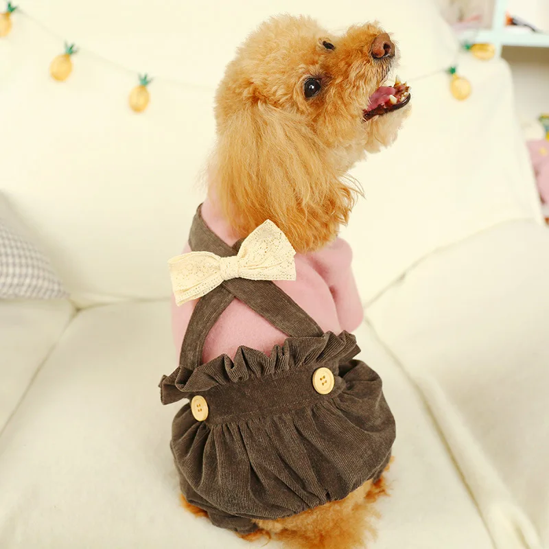 Pet Dog Cat Four Legged Jumpsuit Teddy Pomeranian Bichon Dog Comfortable Fashion Lace Bowknot Rompers Shirt Pants Casual Clothes
Pet Dog Cat Four Legged Jumpsuit Teddy Pomeranian Bichon Dog Comfortable Fashion Lace Bowknot Rompers Shirt Pants Casual Clothes