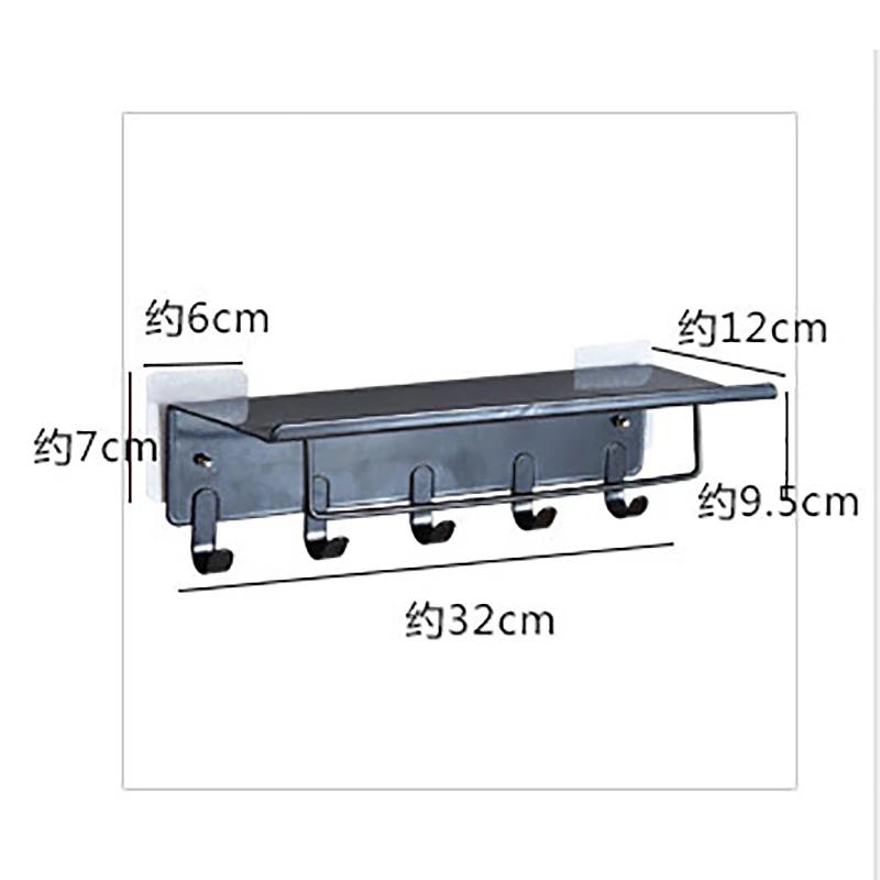 Iron Hook Rail Storage Rack Kitchen Bathroom Wall Mounted Shelf Organizer with 5 Hanging Hooks Towel Rack Metal Display Shelf
Iron Hook Rail Storage Rack Kitchen Bathroom Wall Mounted Shelf Organizer with 5 Hanging Hooks Towel Rack Metal Display Shelf