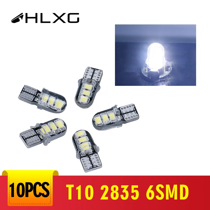Hlxg 10 шт. автомобильный светильник сигнальная лампа T10 w5w светодиодные лампы 194 168 12V