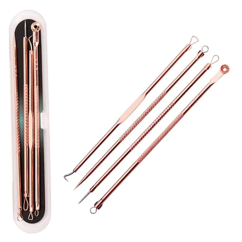 4PCS/set Rose Gold Stainless Steel Blackhead Extractor Removers Pimple Acne Treatment Needle 
4PCS/set Rose Gold Stainless Steel Blackhead Extractor Removers Pimple Acne Treatment Needle