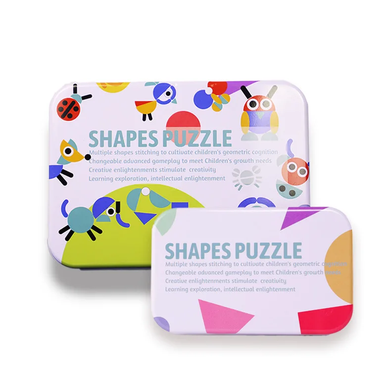 Geometric Shape Puzzle Kindergarten Intelligence Jigsaw Puzzle Iron Box Animal Shape Joypin Wooden Children's Toy
Geometric Shape Puzzle Kindergarten Intelligence Jigsaw Puzzle Iron Box Animal Shape Joypin Wooden Children's Toy