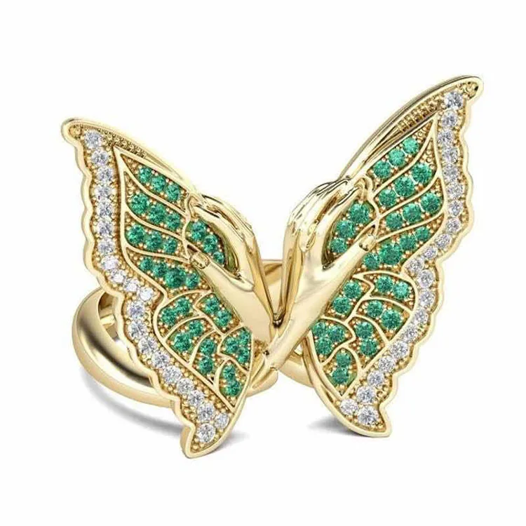 Exquisite Gold Colors Green Crystal Butterfly Ring White Green Gems Women Cocktail Ring Wedding Rings Lover's Gifts
Exquisite Gold Colors Green Crystal Butterfly Ring White Green Gems Women Cocktail Ring Wedding Rings Lover's Gifts