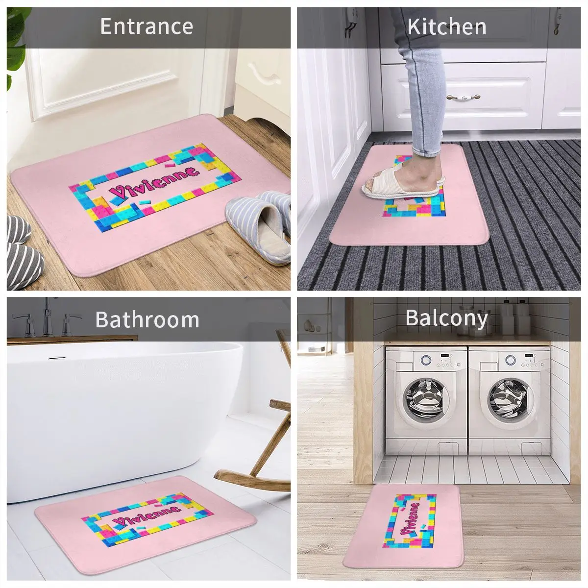 Bath Mat Toy Brick Frame Design For Vivienne Door Mat Rug Carpet Pad Antislip Washable Entrance Living Room Home Bathroom Toilet
Bath Mat Toy Brick Frame Design For Vivienne Door Mat Rug Carpet Pad Antislip Washable Entrance Living Room Home Bathroom Toilet