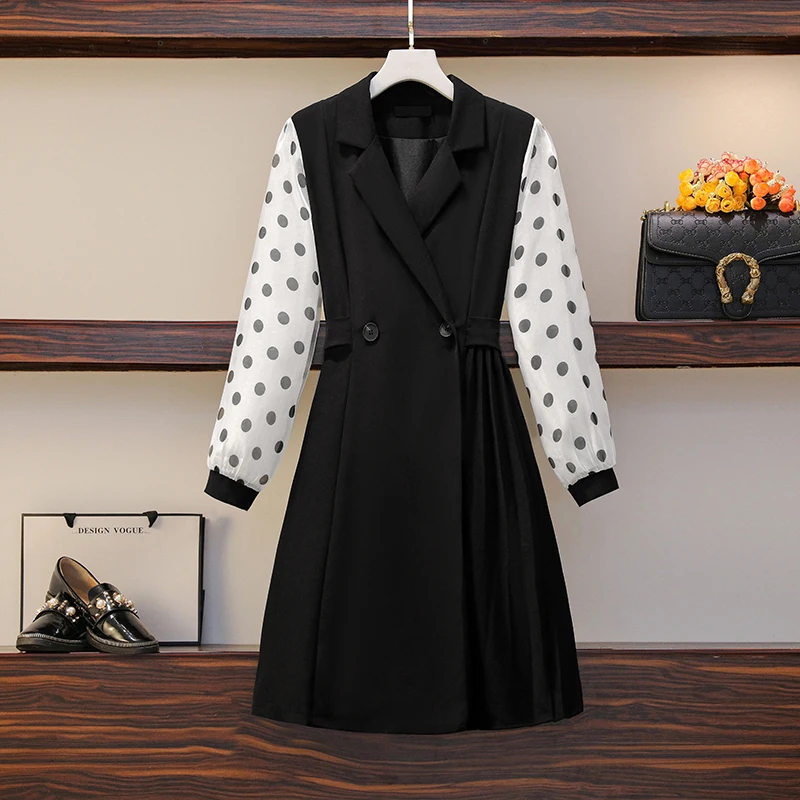 4XL plus size women elegant vintage Office dress autumn winter 2021 long sleeve dot print button slim A line short dresses
4XL plus size women elegant vintage Office dress autumn winter 2021 long sleeve dot print button slim A line short dresses