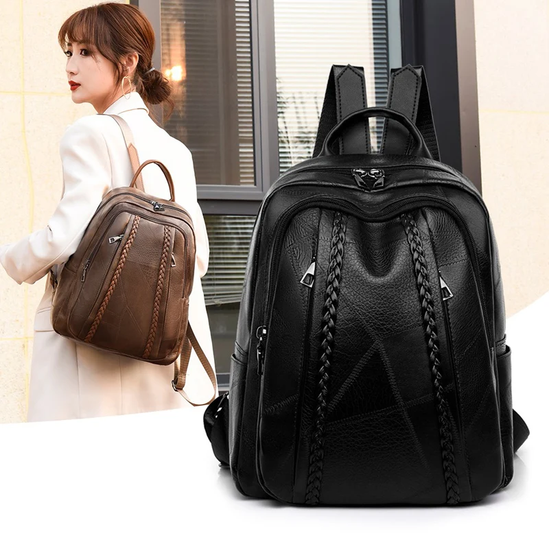 Trendy soft leather ladies backpack 2020 winter new luxury designer student school bag multifunctional fashion travel backpack
Trendy soft leather ladies backpack 2020 winter new luxury designer student school bag multifunctional fashion travel backpack