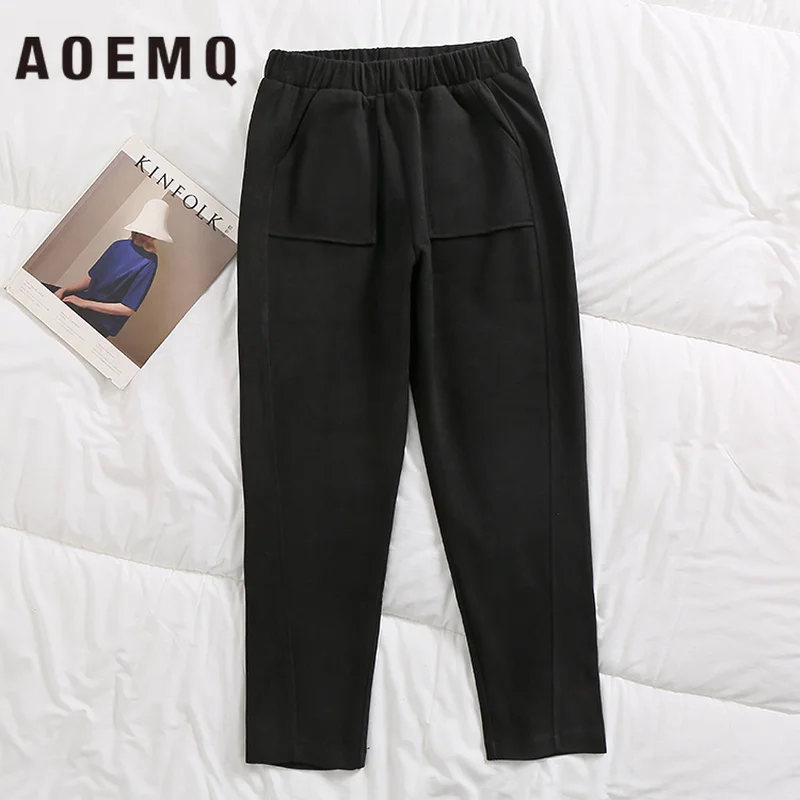 AOEMQ Fashion Pants New Arrival Punk Pencil Elastic Waist Women Buttoms Locomotive Korea Style Clothing | Женская одежда