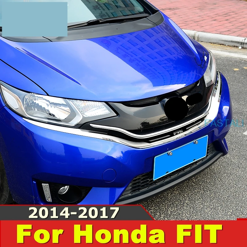Для Honda FIT 2014 2017 отделка переднего бампера полоса сетка украшение яркая из