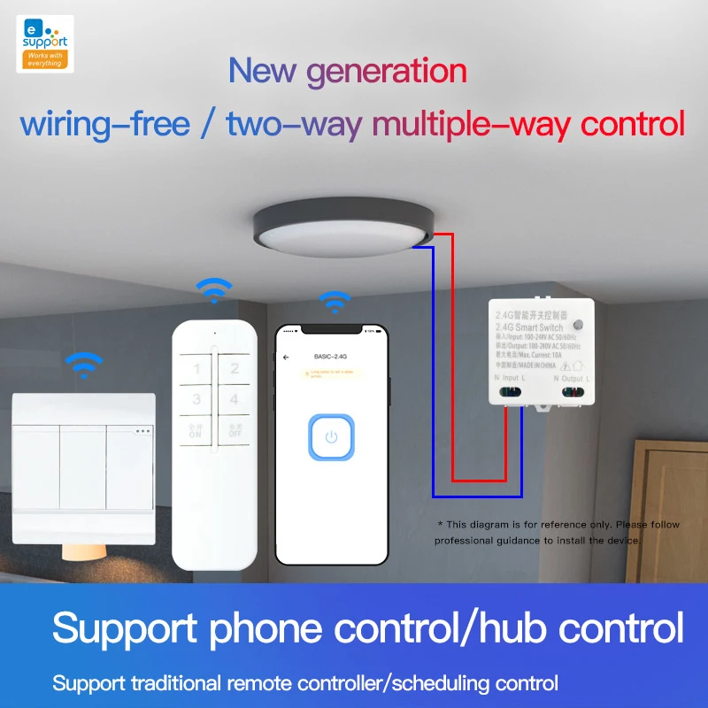 eWeLink APP Control Smart Switch Breaker Smart Home RM 2.4G Remote Control Switch Module BASIC-2.4G Bluetooth-Compatible
eWeLink APP Control Smart Switch Breaker Smart Home RM 2.4G Remote Control Switch Module BASIC-2.4G Bluetooth-Compatible