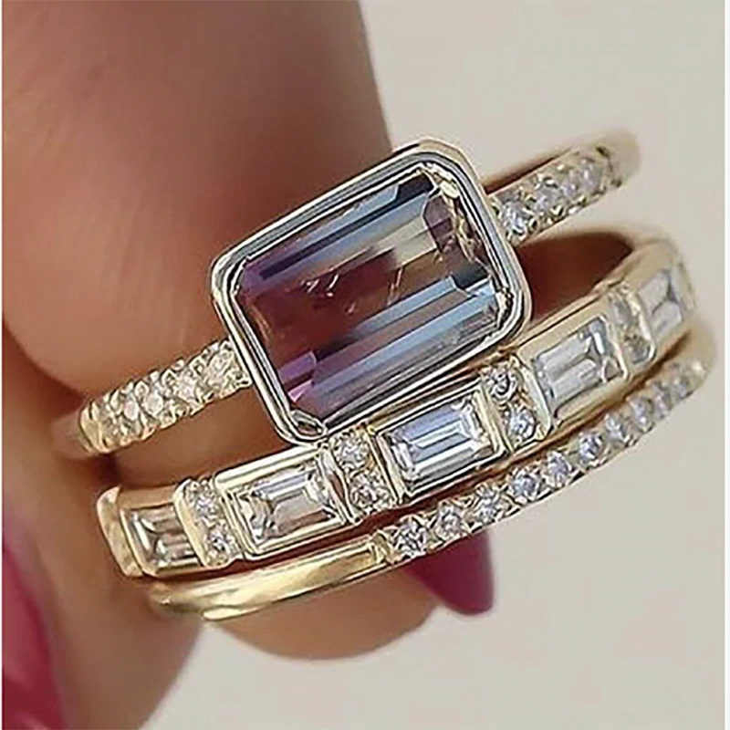 Milangirl 3 Pcs/set European and American Inlaid Crystal Rhinestone Zircon Female Metal Ring for Women Party Jewelry Size 5-11
Milangirl 3 Pcs/set European and American Inlaid Crystal Rhinestone Zircon Female Metal Ring for Women Party Jewelry Size 5-11