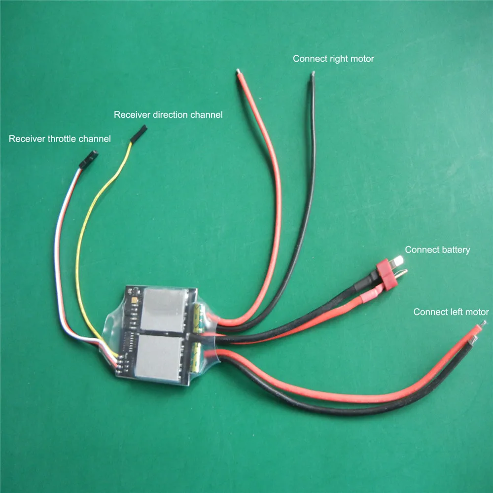 For RC Tank Differential Ships Spare Parts Two-way Brushed ESC Mixed Control 40A x2 6V-16V Electric Speed Controller
For RC Tank Differential Ships Spare Parts Two-way Brushed ESC Mixed Control 40A x2 6V-16V Electric Speed Controller
