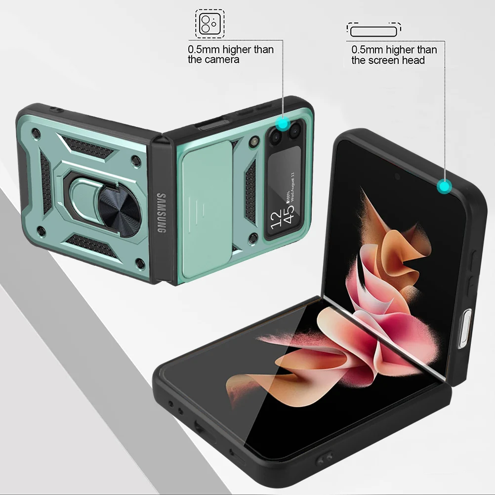 For Samsung Z Flip 3 Case Armor Shockproof Lens Protection Stand Holder Back Cover For Galaxy Z Flip3 Push Window Lens Cover
For Samsung Z Flip 3 Case Armor Shockproof Lens Protection Stand Holder Back Cover For Galaxy Z Flip3 Push Window Lens Cover