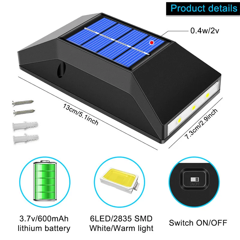 Powerful LED Solar Light Outdoor Waterproof Wall Lamps Solar Powered Lamps for Garden Decoration 6LED/2LED Street Lighting Lamp
Powerful LED Solar Light Outdoor Waterproof Wall Lamps Solar Powered Lamps for Garden Decoration 6LED/2LED Street Lighting Lamp