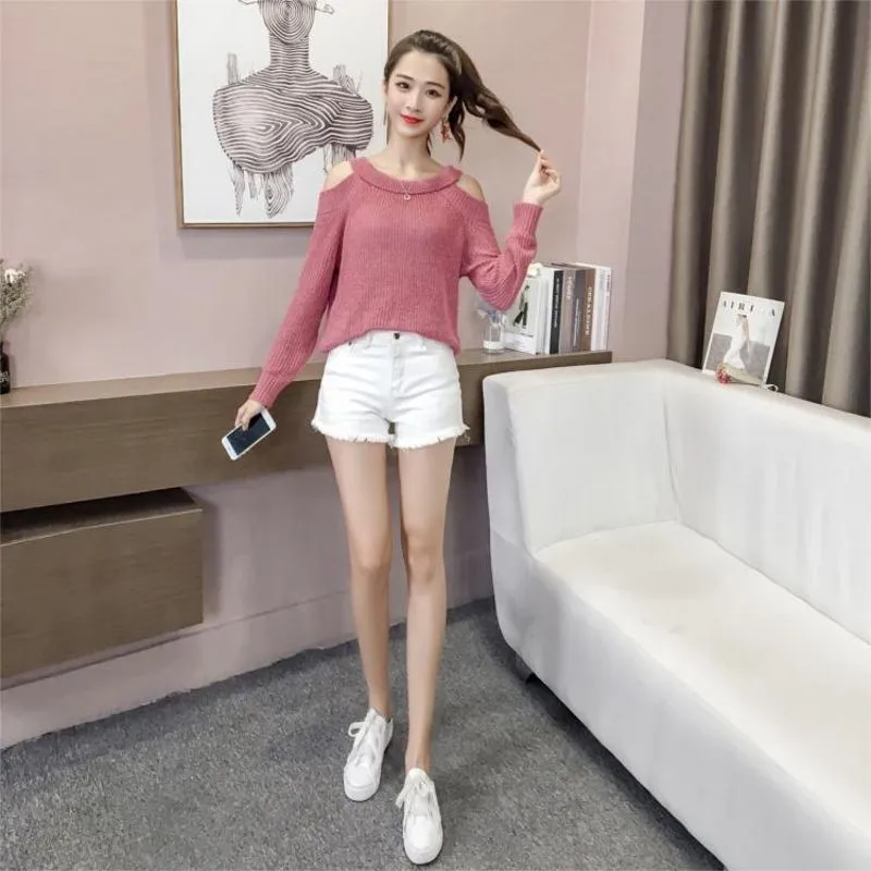 Autumn Off Shoulder Knitting Ladies Sweater O-Neck Harajuku High Elasticity Womens Pullover Full Sleeve Loose Fit Female Jumper
Autumn Off Shoulder Knitting Ladies Sweater O-Neck Harajuku High Elasticity Womens Pullover Full Sleeve Loose Fit Female Jumper