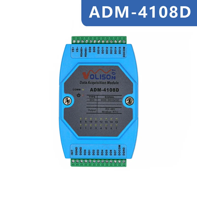 ADM-4108D 16DO 16CH изолированный промышленный модуль NPN Digital/Switch, сбор интерфейса RS485, протокол Modbus
ADM-4108D 16DO 16CH изолированный промышленный модуль NPN Digital/Switch, сбор интерфейса RS485, протокол Modbus