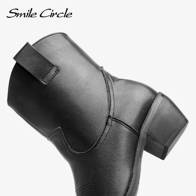 Smile Circle/полусапоги-казаки ковбойские ботильоны в западном стиле Женские ботинки