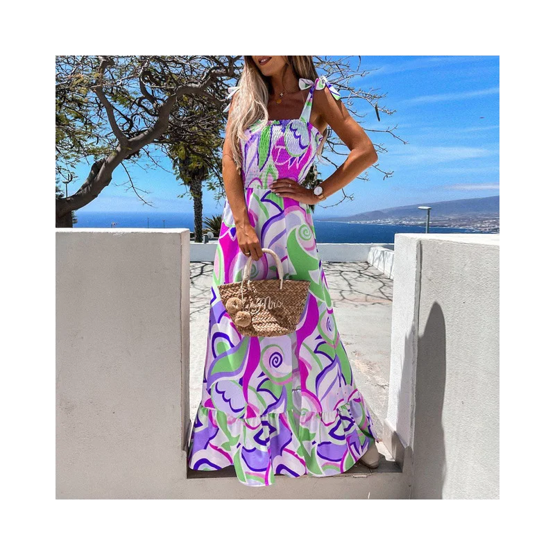 New Summer Long Maxi Print Dress Women Boho Split Spaghetti Strap Lace Up Dress Boho Female A Line Holiday Party Vestidos
New Summer Long Maxi Print Dress Women Boho Split Spaghetti Strap Lace Up Dress Boho Female A Line Holiday Party Vestidos