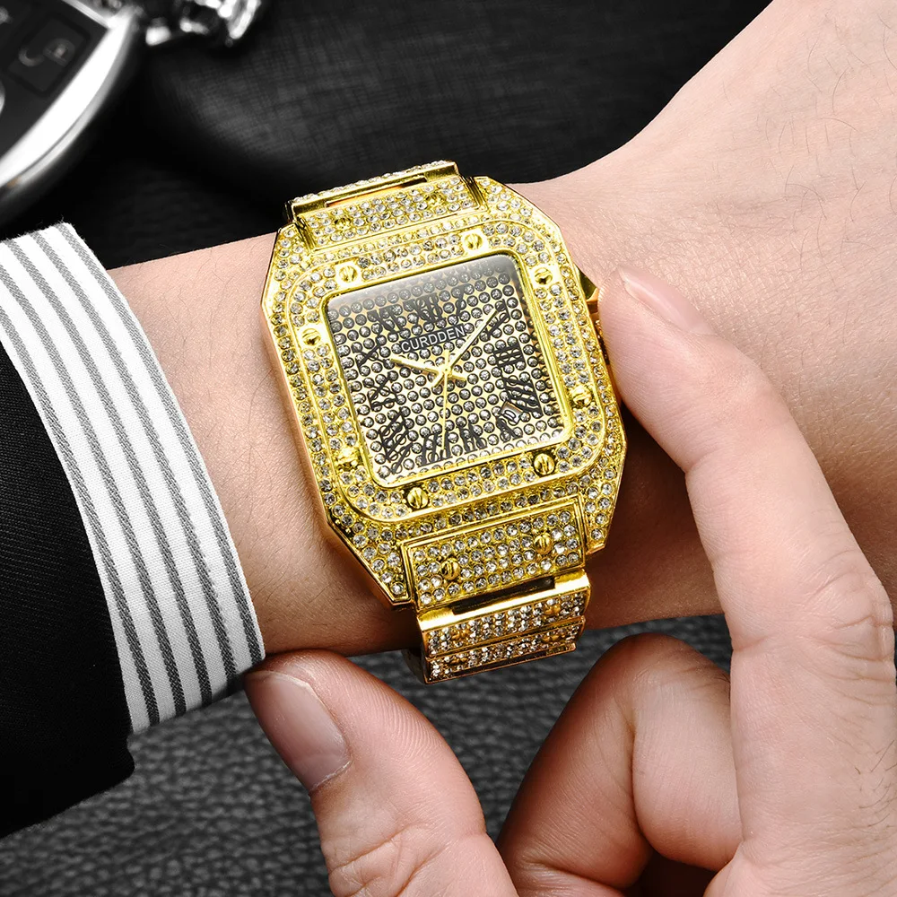 Fashion Casual Men's Square Diamond Watch Luxury Stainless Steel Waterproof Business Quartz Watch Date Display Men's Clock
Fashion Casual Men's Square Diamond Watch Luxury Stainless Steel Waterproof Business Quartz Watch Date Display Men's Clock