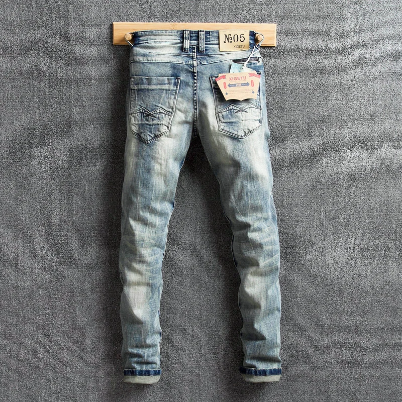 Italian Vintage Fashion Men Jeans High Quality Elastic Cotton Ripped Jeans For Men Slim Fit Retro Designer Hip Hop Denim Pants
Italian Vintage Fashion Men Jeans High Quality Elastic Cotton Ripped Jeans For Men Slim Fit Retro Designer Hip Hop Denim Pants