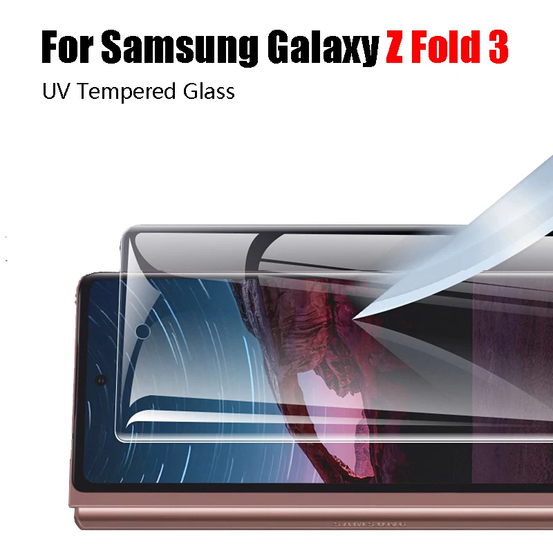 Front Back Protective Film Screen Protector for Samsung Galaxy Z Fold3 4 In 1 UV Tempered Glass for Samsung Galaxy Z Fold 3 5G
Front Back Protective Film Screen Protector for Samsung Galaxy Z Fold3 4 In 1 UV Tempered Glass for Samsung Galaxy Z Fold 3 5G