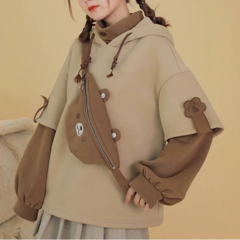 Fashion Kawaii Cute Oversize Hoodie Women Harajuku Anime Pullover Soft Girl Korean Fashion Bear Patchwork Sweatshirt Autumn
Fashion Kawaii Cute Oversize Hoodie Women Harajuku Anime Pullover Soft Girl Korean Fashion Bear Patchwork Sweatshirt Autumn