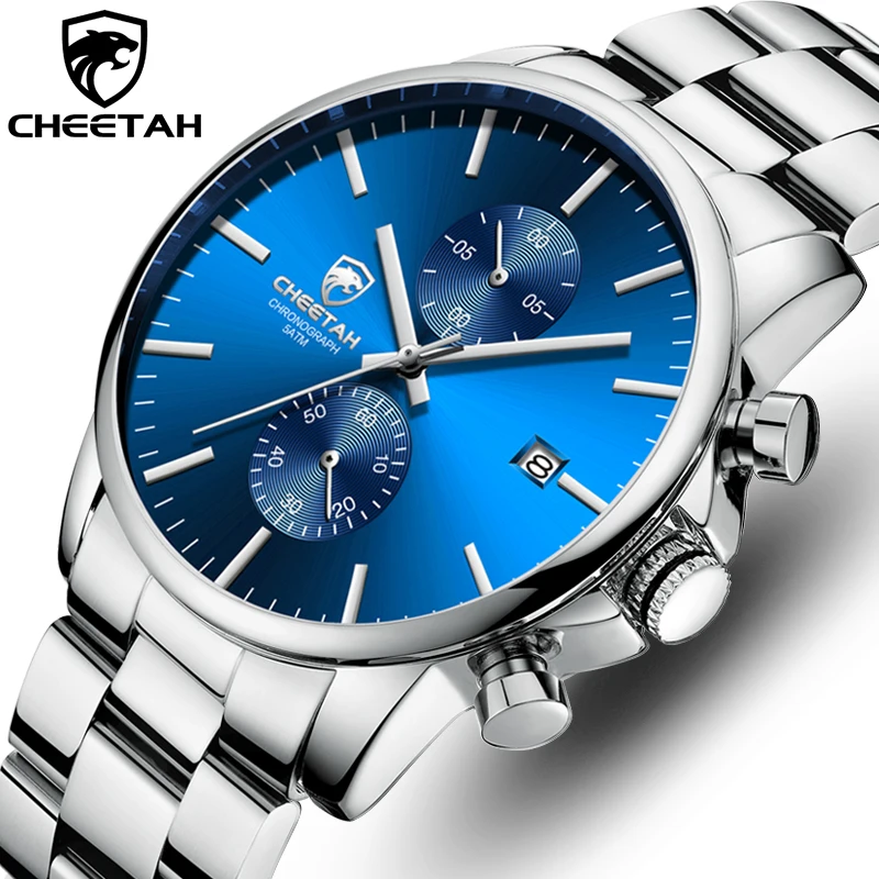 Новый CHEETAH мужской роскошный бренд часов бизнес черные кварцевые часы для мужчин