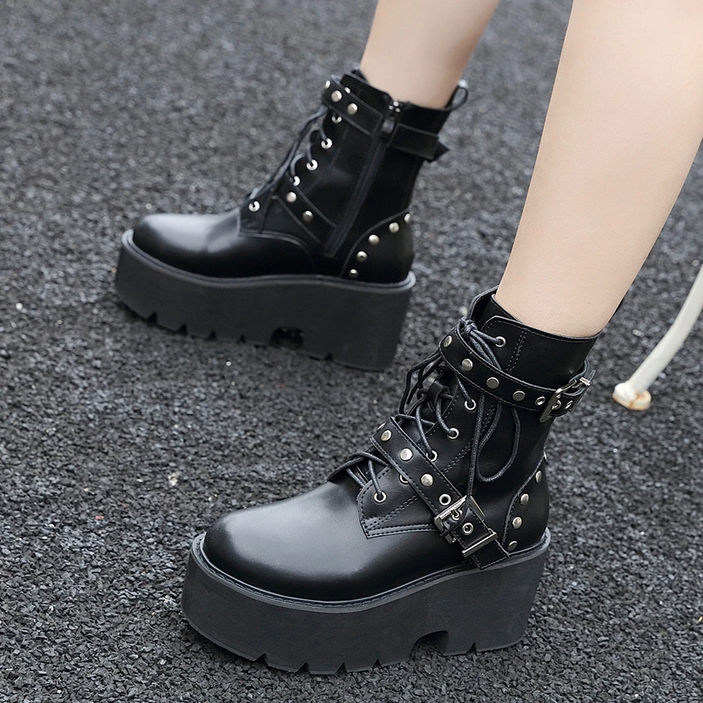 SaraIris Platform shoes lace Rivet Boots Women 2020 Thick Bottom Autumn Boots Ladies Buckle Ankle Shoes
SaraIris Platform shoes lace Rivet Boots Women 2020 Thick Bottom Autumn Boots Ladies Buckle Ankle Shoes