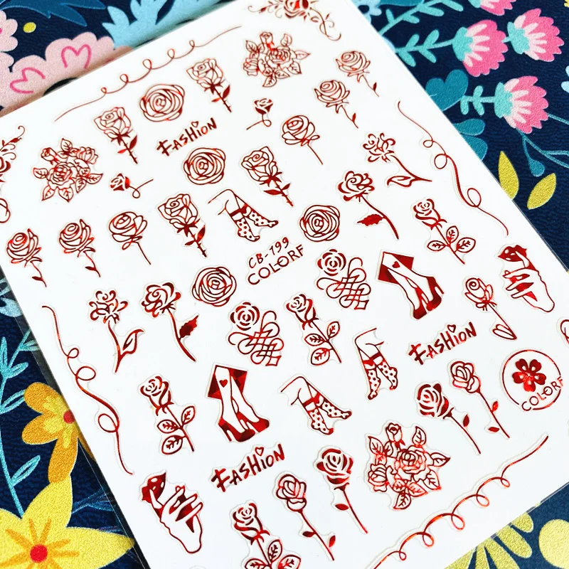 Newest CB sereis CB-199 5 colors fashion Rose heels 3d nail art sticker nail decal stamping export japan
Newest CB sereis CB-199 5 colors fashion Rose heels 3d nail art sticker nail decal stamping export japan