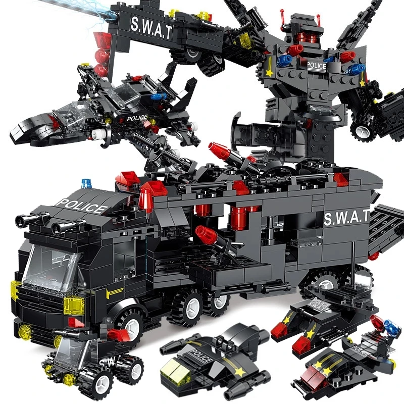 Robot Mini Figures Bricks Set 8IN3 City Police Station Building Blocks Children Car Truck For Boys Gifts
Robot Mini Figures Bricks Set 8IN3 City Police Station Building Blocks Children Car Truck For Boys Gifts