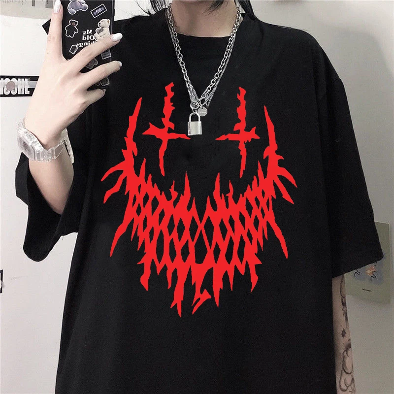 Gothic Ladies T-shirt New O Neck Ulzzang Anime Kawaii FemmeY2K Hip Hop Streetwear Tops T-shirt Casual Top Harajuku Dark Womens
Gothic Ladies T-shirt New O Neck Ulzzang Anime Kawaii FemmeY2K Hip Hop Streetwear Tops T-shirt Casual Top Harajuku Dark Womens