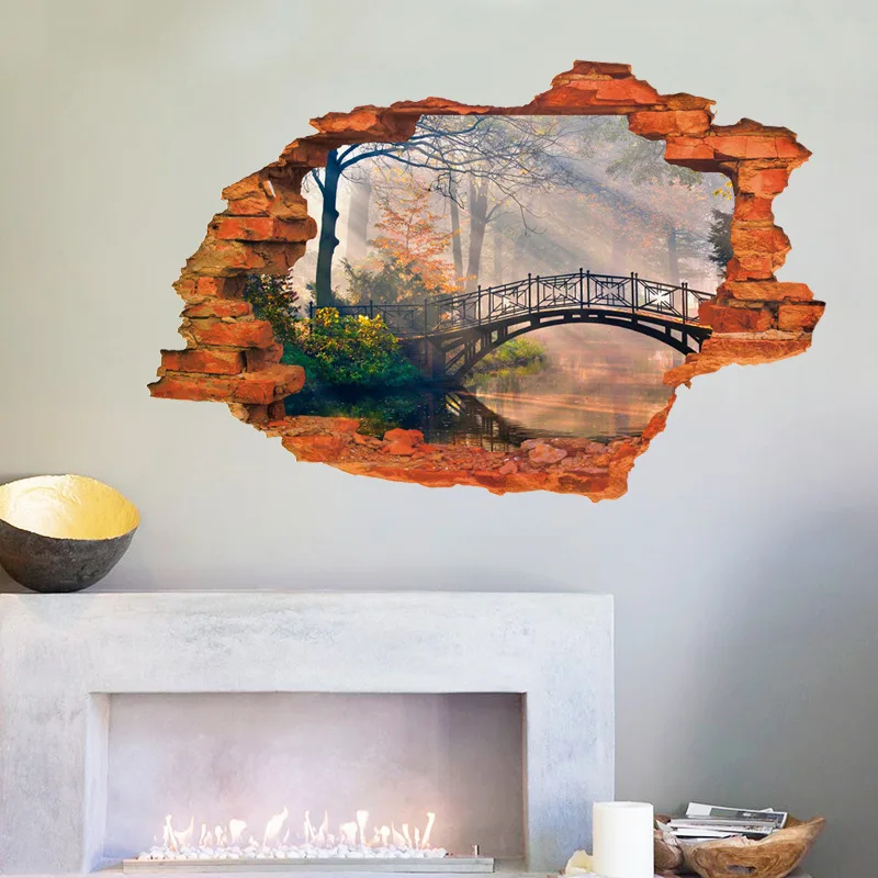Removable 3D wall sticker broken wall scenery dark forest home PVC waterproof decoration sticker
Removable 3D wall sticker broken wall scenery dark forest home PVC waterproof decoration sticker