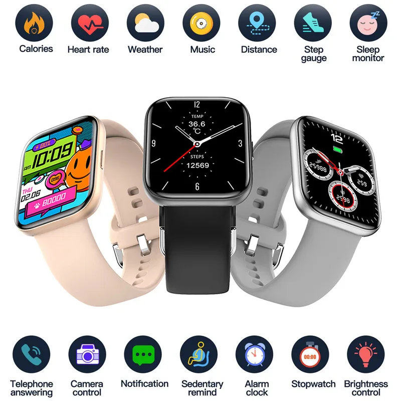 1.69 Inch Big Screen Sport Smart Watch Customize Wallpaper Smartwatch Men Women Sleep Heart Rate Blood Pressure Monitor Watches
1.69 Inch Big Screen Sport Smart Watch Customize Wallpaper Smartwatch Men Women Sleep Heart Rate Blood Pressure Monitor Watches