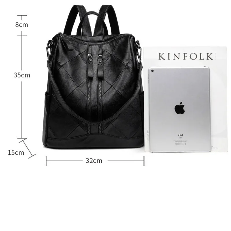 Motaora Women's Backpack Black Patchwork Leather Backpack Casual School Bag For Girls 2020 New Solid Fashion Backpacks Female
Motaora Women's Backpack Black Patchwork Leather Backpack Casual School Bag For Girls 2020 New Solid Fashion Backpacks Female