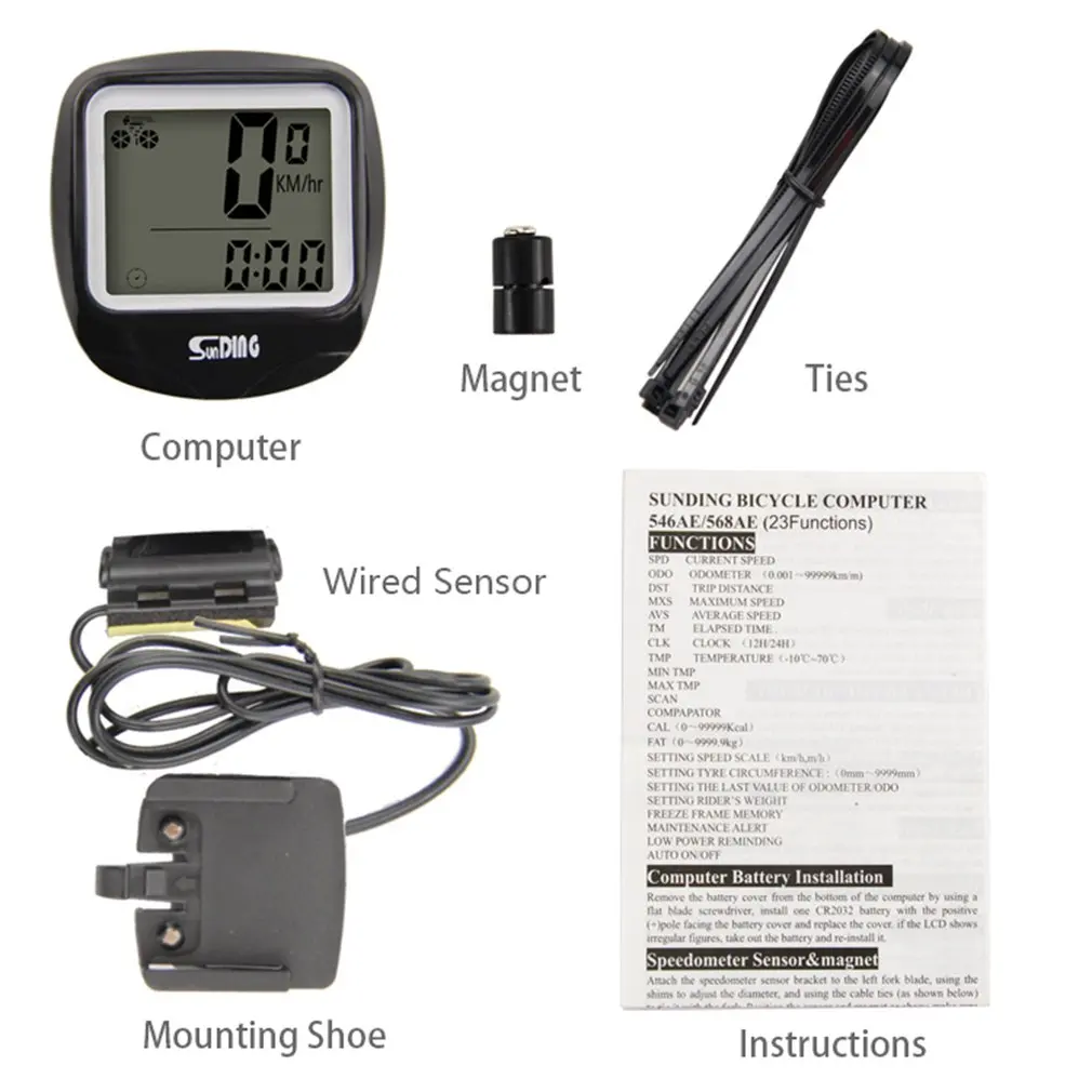 SUNDING Bike Computer Speedometer Wired Waterproof Bicycle Odometer Cycle Computer Multi-Function LCD Back-Light Display
SUNDING Bike Computer Speedometer Wired Waterproof Bicycle Odometer Cycle Computer Multi-Function LCD Back-Light Display